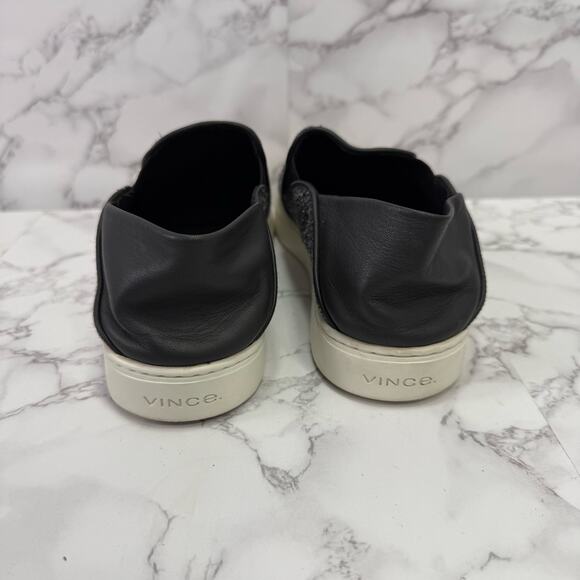 Vince. Women's Slip On Shoes sz 10 Wool Silk Leather Gray 25-OO - Picture 3 of 10